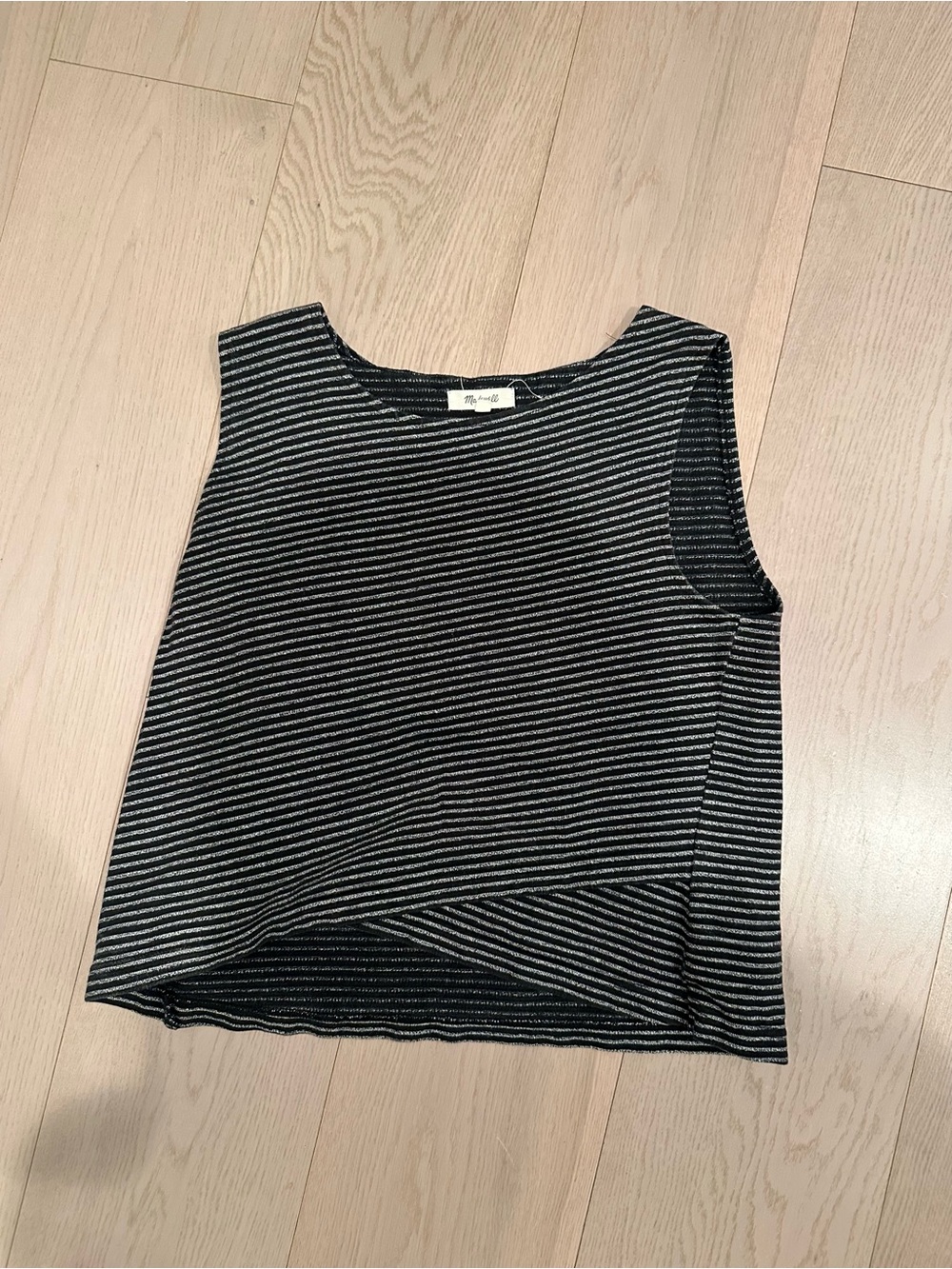 Madewell Black and White Striped Sleeveless Tank